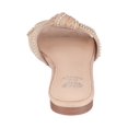 thumbnail image 4 of GC Shoes Womens Flat Fashion Sandals, Dressy Jeweled Bow Summer Flats, Slip On Clear Band Dress Slides, Nude/7.5, 4 of 6