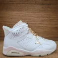 thumbnail image 1 of Ni-k-e Jordan 6 Retro Women's Sneakers Gold White DH9696-100 Lot Size 11 Men's 9.5, 1 of 6