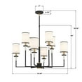 thumbnail image 4 of HAT-478-BF-VG Crystorama Lighting Hatfield - 8 Light Chandelier-26 Inch Tall and 33.25 Inch Wide-Black Forged/Vibrant Gold Finish, 4 of 7
