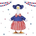 thumbnail image 3 of Independence Day Gooses Cloth Set, Patriotic Goose Outfit for 23" Yard Goose Statue, Holiday Theme Courtyard Decoration for Seasonal Celebrations and Patriotic Displays (Goose is not included), 3 of 5