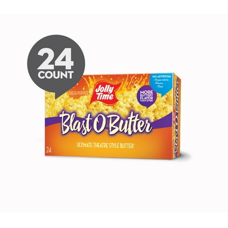 Jolly Time Microwave Popcorn, Blast O Butter, 24 Bags, 3.2 Oz