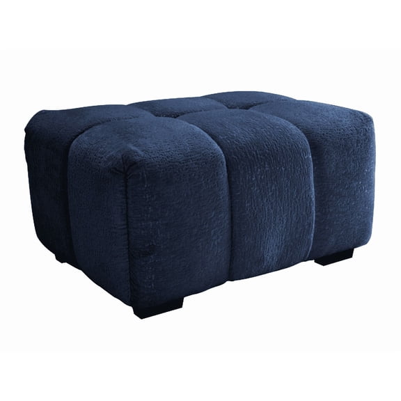 Ottomans With Storage, 33 Sofas Blue Chenille - Ottoman, Blue Living Room Ottomans,Chenille Large Ottomans, Furniture Primary Living Space Ottomans 33 Sofas Blue Chenille - Ottoman