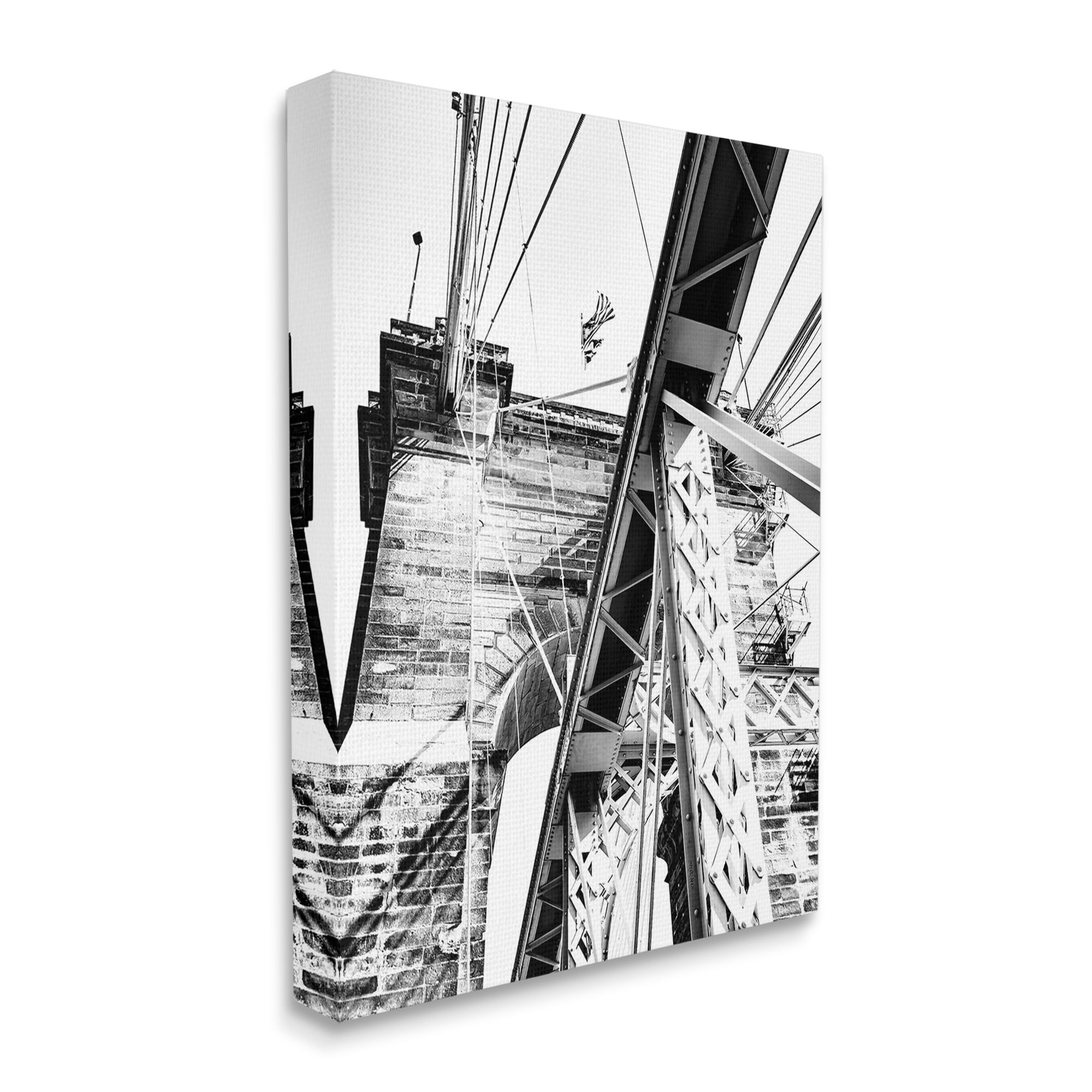 Stupell Industries Grey Urban Bridge Travel & Places Photography Gallery Wrapped Canvas Art Print Wall Art, 36 x 48