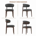 thumbnail image 6 of Hawsaiy Wooden Dining Chairs Set of 2, Mid-Century Upholstered Linen Dining Chairs with Solid Wood Legs, Comfortable Kitchen Chairs for Dining Room, Gray, 6 of 7