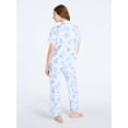 thumbnail image 3 of Joyspun Women's Dreamy Soft Collection Notch Collar Top and Capri Pants Pajama Set, 2-Piece, Sizes XS-3X, 3 of 5