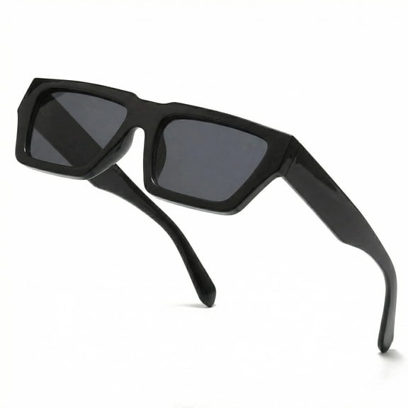 POLASUP Retro Square Sunglasses for Men Women, UV400 Protection Fashion Black Frame Sunglasses for Driving Outdoor