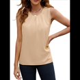 thumbnail image 1 of Camiseta Sin Mangas de Satén de Seda para Mujer, Atuendo Informal de Verano para Negocios, Camisa Elegante de Trabajo Sin Mangas 2025 Caqui XL, 1 of 9