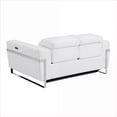 thumbnail image 3 of Loveseat with Power Recliner, Top Grain Italian Leather & USB Charger | Ivory | Stainless Steel Chrome Legs, 3 of 11