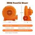 thumbnail image 4 of Costway 380W 0.5HP Air Blower for Inflatables w/ 25FT Wire &GFCI Plug for Indoor Outdoor, 4 of 10