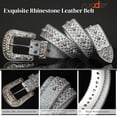 thumbnail image 6 of SUOSDEY Sparkly Rhinestone Belt for Women Men Western Cowboy Cowgirl Bling Diamond Leather Belt for Jeans Gifts, 6 of 7