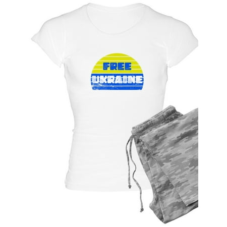 

CafePress - Free Ukraine - Women s Light Pajamas