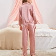 thumbnail image 5 of Girls Satin Pajamas Set 2Pj Silk Nightwear Button Down Sleepwear for Teen Kid Size 11-12 Years, 5 of 7