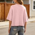 thumbnail image 5 of Tanghaowl Womens Tops Casual Elegant Round-Neck Lightweight Knit Pullover Top for Spring Autumn Women's Pullover Casual Pink S, 5 of 5