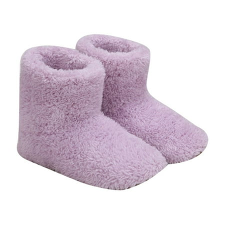 

Yucurem USB Electric Heated Shoes Non-slip Plush Foot Warmer for Home Office (Pink)