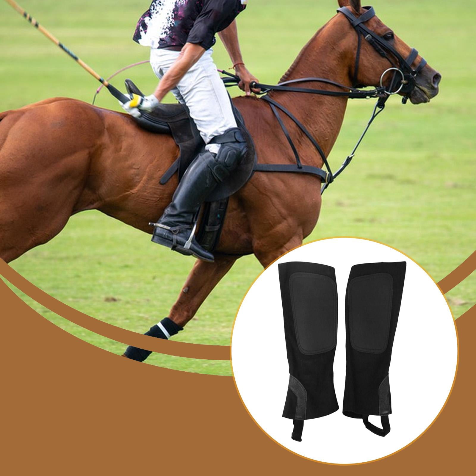 Wswqop Horse Riding Half Chaps Horseback Riding Premium Washable Women Men Supplies Protection Comfortable Canvas Equestrian Gear M