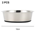 thumbnail image 2 of Paquete de 2 cuencos de acero inoxidable para perros, cuencos de metal antideslizantes con base de goma, cuencos básicos para comida y agua., 2 of 5