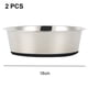thumbnail image 2 of Paquete de 2 cuencos para perros de acero inoxidable, cuencos de metal antideslizantes para perros con base de goma, cuencos básicos para agua y comida, 2 of 5