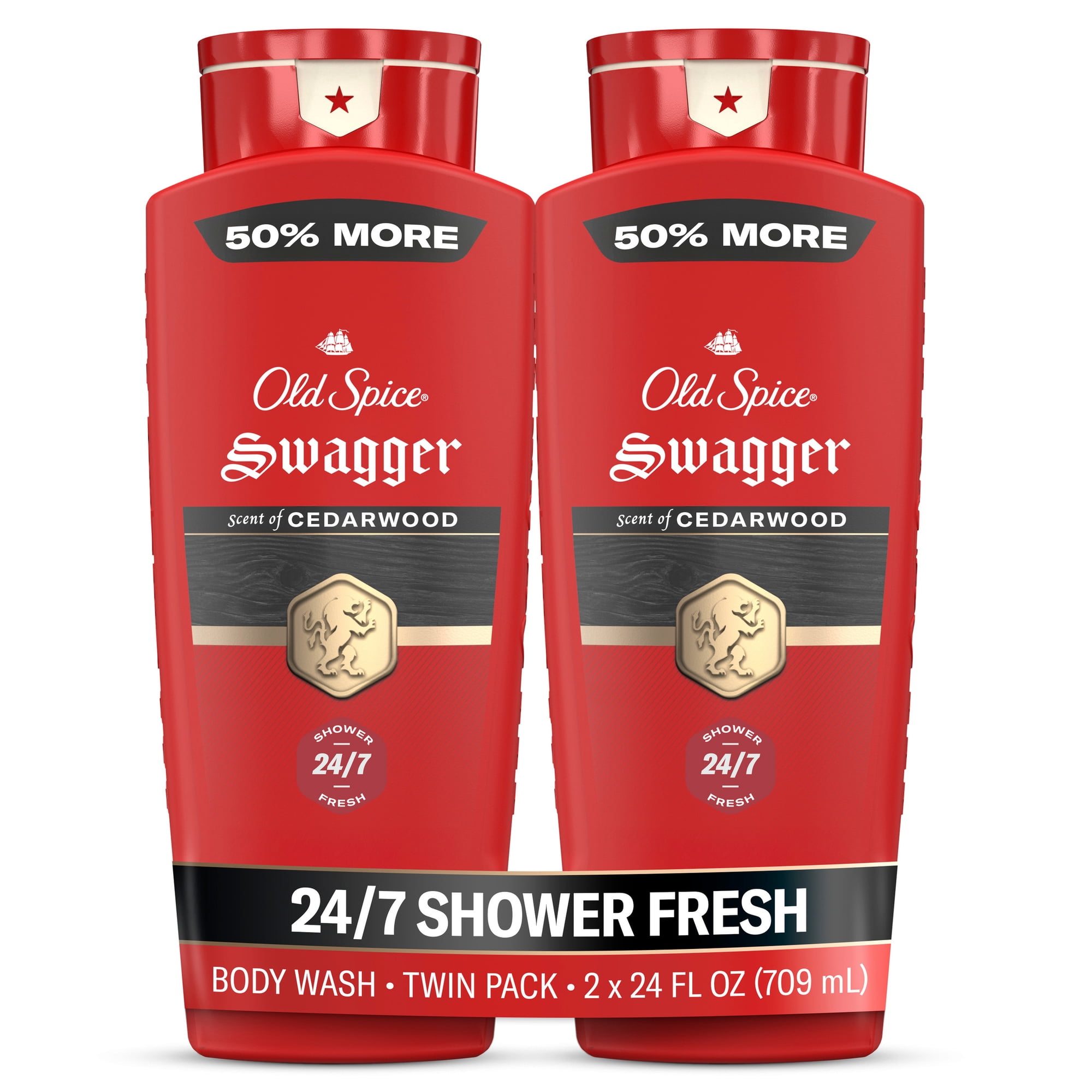 Old Spice Men's Body Wash, Red Collection, Swagger Scent, 24 fl oz, Twin Pack
