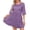 Purple, variant on Staron Women's Casual Party Sequin Dress Loose Waist Short Sleeve Round Neck Solid Color A-Line Cocktail Evening Dress, Rose Gold S