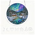 thumbnail image 4 of Acrylic Puzzles Suncatcher Window Hanging, Natural Scenery & Emerald Flame Hummingbird Pattern Jigsaw Sun Catchers Garden Decoration Home Decor 83 Pieces 7.4 Inch, 4 of 8