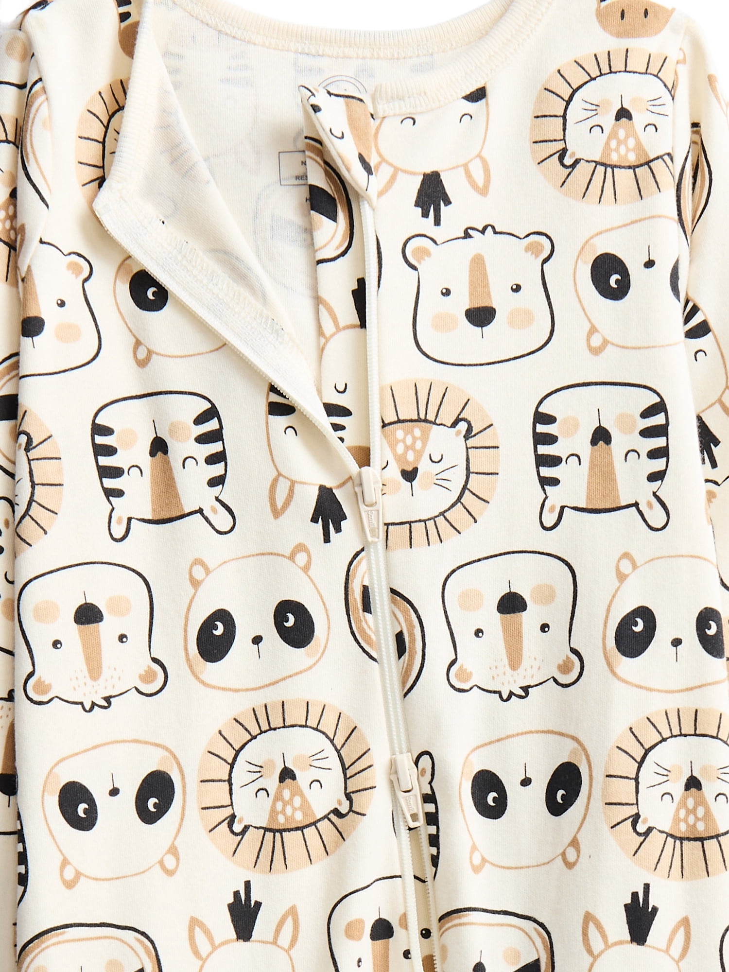 Wonder Nation Organic Cotton Baby Unisex Zip Front Footed Sleep N Play Pajamas, Sizes Preemie-6/9 Months