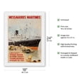 thumbnail image 2 of India Orient Australia South Africa - Messageries Maritimes MM - Vintage Ocean Liner Travel Poster by Albert Brenet c.1950s - Japanese Unryu Rice Paper Art Print (Unframed) 18 x 24 in, 2 of 4