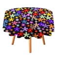 thumbnail image 6 of Odenmar 70 Inch Round Tablecloth, Colorful Boho Floral Table Cover, Retro Flower Print Waterproof Washable Polyester Tablecloth for Dining Kitchen Party Outdoor Decor, 6 of 8