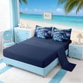 thumbnail image 4 of Manfei Magical Dolphin Aurora Bedding Comforter Set for Kids Boys and Girls, Marine Fantasy Print King Bedding Sets, Navy Reversible 7 Pieces, 4 of 6