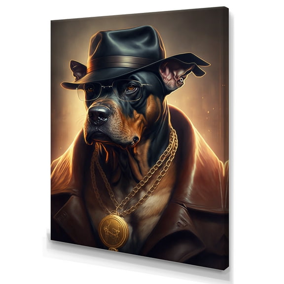 Designart Mafia Dog III Canvas Wall Art