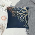 thumbnail image 2 of Qinduosi Coastal Coral Pillow Covers Navy Blue Background Beach/Ocean Theme Coral Cushion Cover Sea Plant Nautical House Decorative Pillowcases Inch for Sofa Couch Bed White, 2 of 5