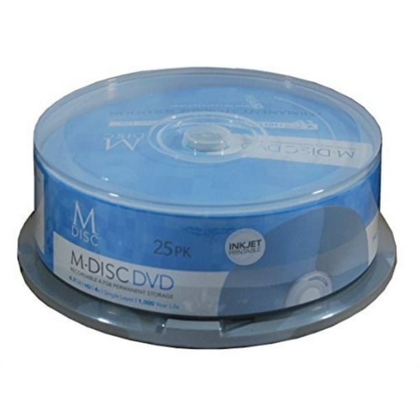 millenniata permanent 4x dvd+r blank media mdisc 4.7gb data (mdinkjet25pk)