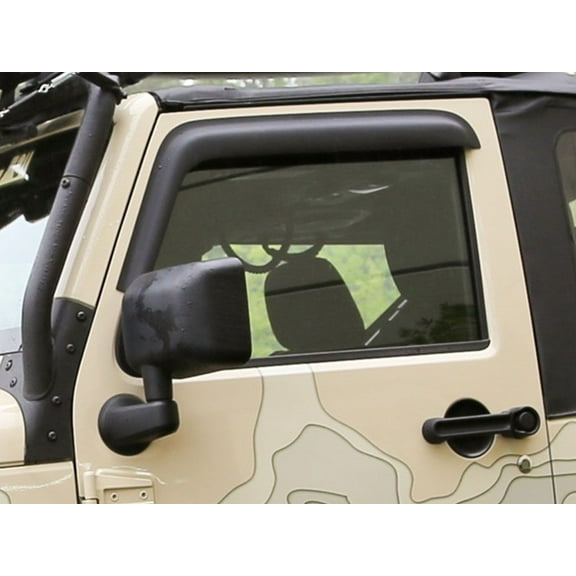 Rugged Ridge by RealTruck Window Visors for Wrangler JK 2-Door | Matte Black | 11349.11 | Compatible with 2007-2018 Jeep Wrangler JK 2-Door