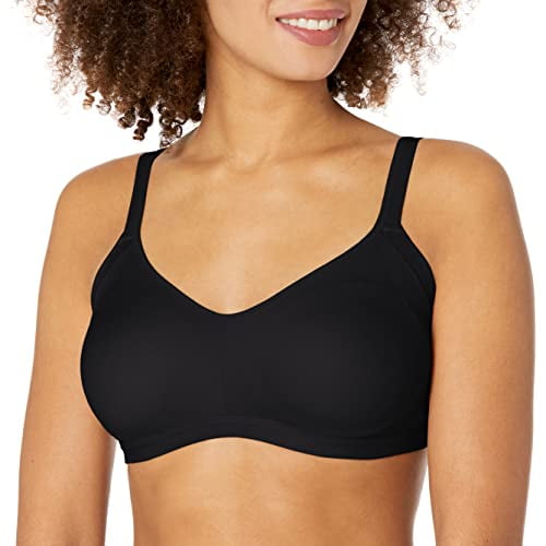 Warners Women's Plus-Size Simply Perfect Easy Sized No Bulge Wirefree Bra, Black, Medium