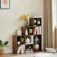 thumbnail image 3 of VECELO 2-Shelf Bookcase Wooden Bookshelf with Storage Organizer Display Shelf, Freestanding Unit for Living Room Home Office, Brown, 3 of 7