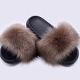thumbnail image 1 of Pantuflas de pelo de zorro sintético, pantuflas de pelo de piel europea y americana, sandalias y pantuflas para el hogar para mujer, prendas exteriores de EVA, 1 of 6