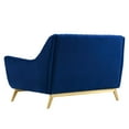 thumbnail image 6 of Tufted Loveseat Sofa, Velvet, Blue Navy, Modern Contemporary Urban Design, Living Lounge Room Hotel Lobby Hospitality, 6 of 8