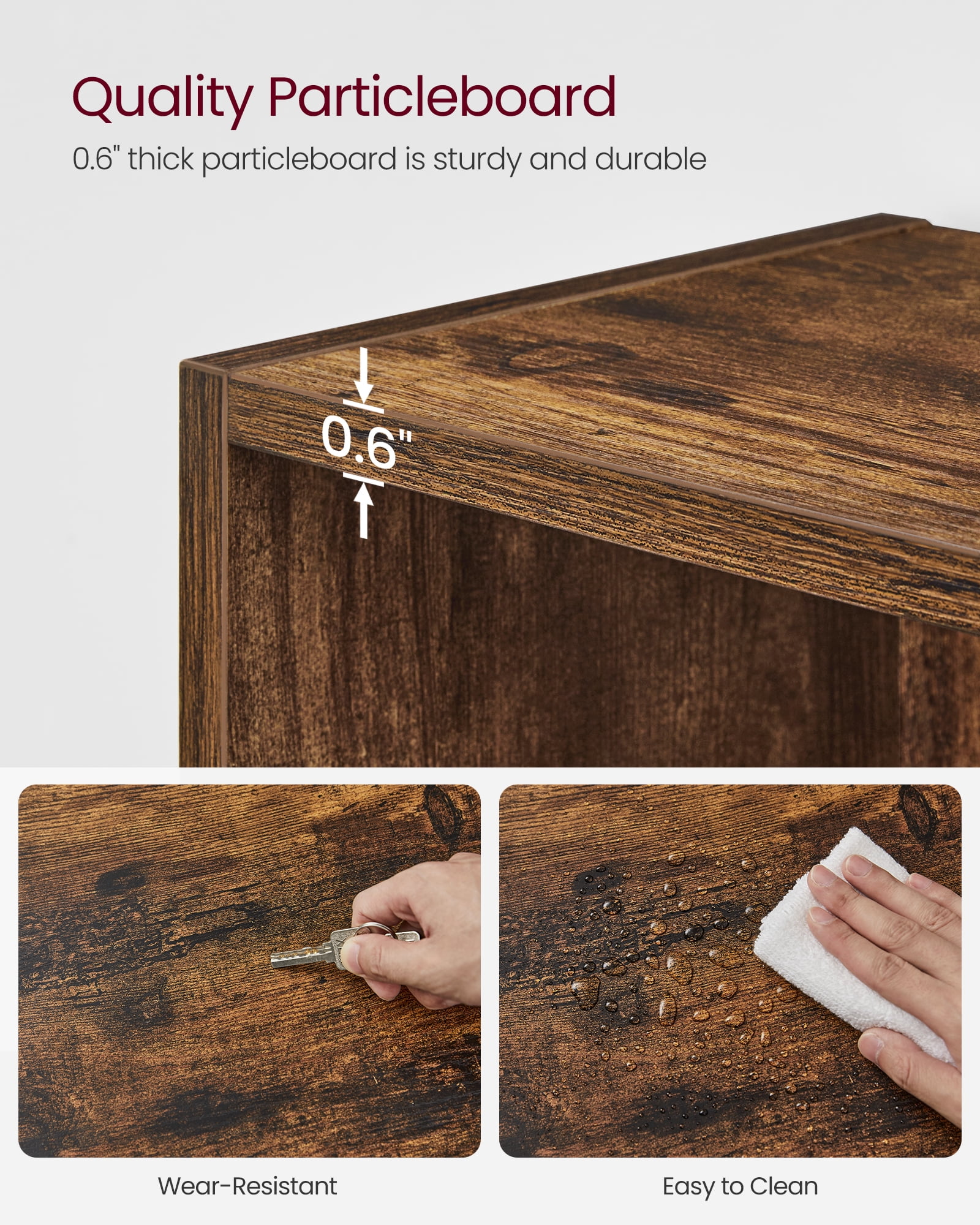Cube Storage Organizer 4-Tier Bookshelf Bookcase with Adjustable Storage Shelves Rustic Brown