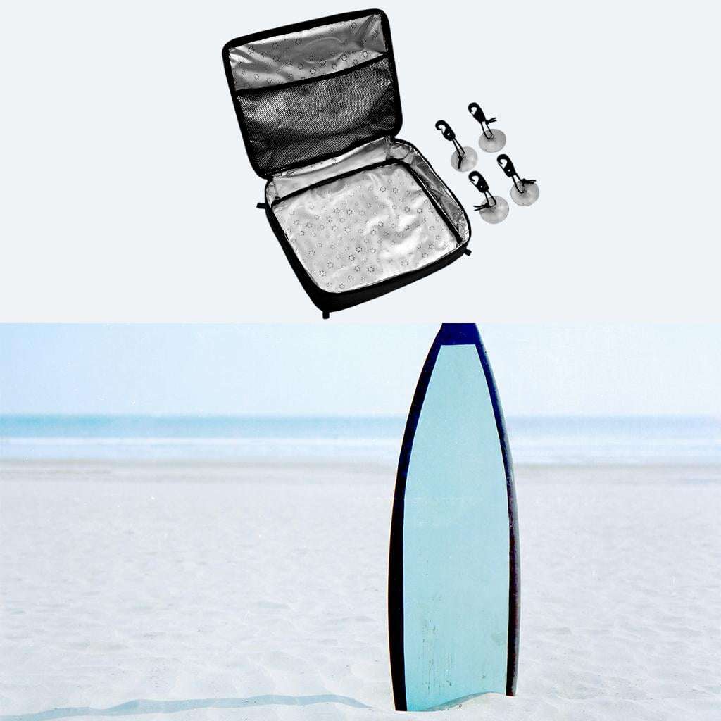 Kayak Deck Bag Paddle Board Mesh Surfing Accessories with Suction Cups, Paddle Board Deck Bag Storage for Food, Drinks and Black