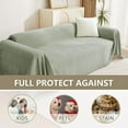 thumbnail image 4 of Easy Fitted Couch Cover for Dogs Stain Resistant Couch Cover Sage Sofa Covers for 2 Cushion Couch Multi-Use Sectional Couch Cover for Loveseat Universal Tassel Sofa Throw 91"X 118", 4 of 17