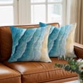 thumbnail image 3 of Abstract Waves Throw Pillow Cover Spray Blue Ocean Seaside Watercolor Cotton Linen Cushion Cover Throw Pillow Case with Invisible Zipper for Couch Sofa Bed Chair Car 20x20 Inch, 3 of 9
