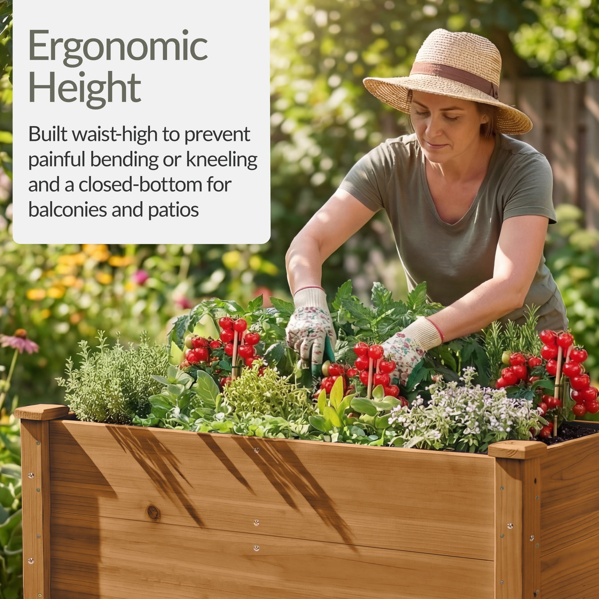 Best Choice Products 48" x 24" x 30" Raised Garden Bed, Extra Deep 16" Depth, Elevated Wood Planter Stand - Acorn Brown