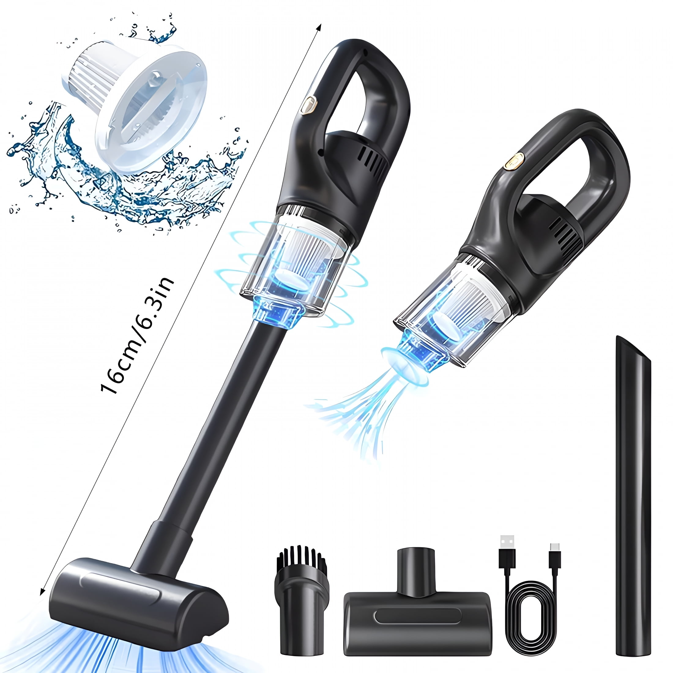 CURYMAY 2026 New Wet Vacuum for Carpet Handheld Vacuum Cleaner Wireless Compressed Electric Air Duster 9000Pa Suction Portable Usb Vacuum Buster Air Blower for Car Desk Computer Keyboard Home
