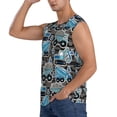 thumbnail image 3 of Haiem Men's Blue Excavator Print Tank Tops Summer Sleeveless Cut Off Workout T-Shirts Fitness Vest Athletic Undershirts-Small, 3 of 8