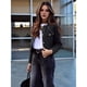 thumbnail image 4 of Chaqueta Blazer Corta para Mujer, Sin Cuello, con Botones, Estilo Casual de Negocios, Ideal para Otoño e Invierno. Negro XS, 4 of 9