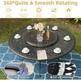 thumbnail image 3 of 9-Piece Patio Furniture Dining Set, Cast Aluminum Outdoor Conversation Set- 61" Round Patio Dining Table with Detachable Lazy Susan & 8 Cushioned Swivel Rocker, Umbrella Hole, Chili Red, 3 of 7