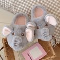 thumbnail image 1 of Pantuflas de elefante de peluche, zapatillas cerradas, bonitas zapatillas de casa sin cordones, cómodas zapatillas peludas para caminar, antideslizantes para dormitorio., 1 of 9