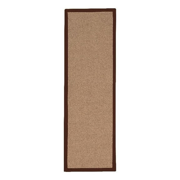 Linon Empire Machine Tufted Wool 2'6"x8' Rug in Cork Brown and Brown