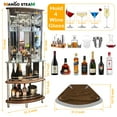 thumbnail image 2 of Mango Steam Modern Home Liquor Mini Bar Catalina Table For Home  (Tower Bar, Clear and Brown), 2 of 6