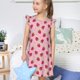 thumbnail image 4 of Balery Strawberries Camisón de princesa para niñas, pijama de algodón con mangas abullonadas, suave y bonito.-XX-Large, 4 of 6