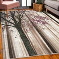 thumbnail image 3 of Autumn Decorative Rug, Picture of a Lonely Tree Leaves on an Abstract Woodland Background Print, Quality Carpet for Bedroom Dorm and Living Room, 6 Sizes, Mauve Taupe, by Ambesonne, 3 of 4